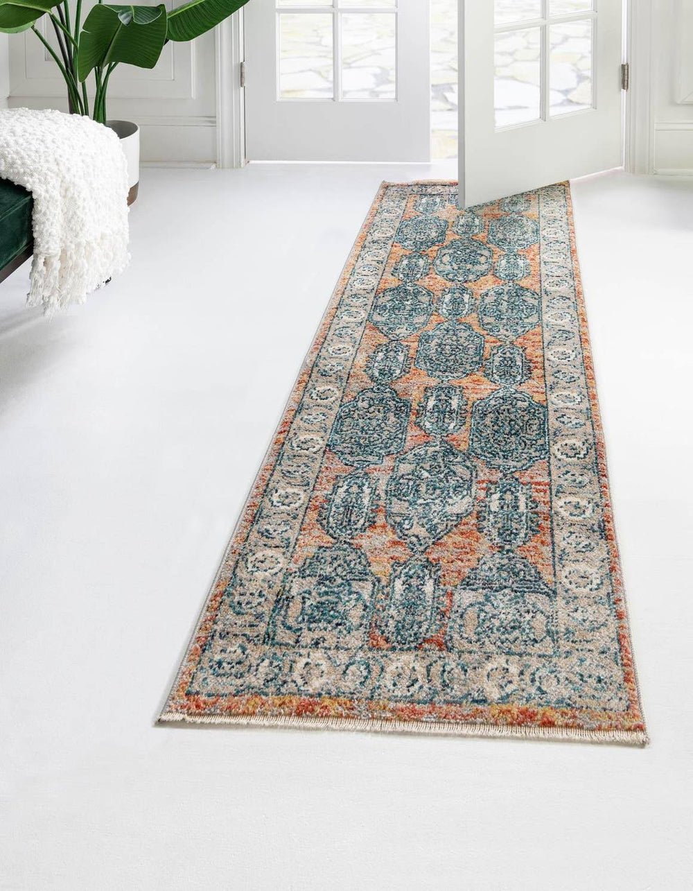 Unique Loom Lola 16 ft Runner Brick Red Red Area Rug