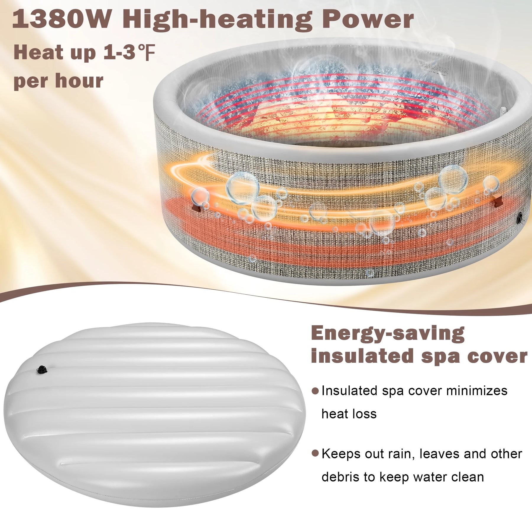 Round Hot Tub Surround Furniture, Spa Surround Outdoor Rattan Sectional Sofa Set with Mini Sofa - Product image 31