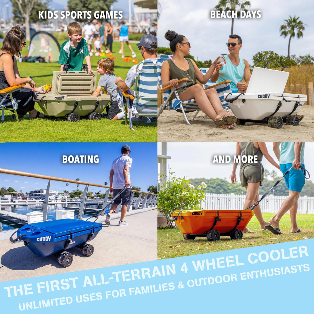 Cuddy 40 QT Floating Cooler and Dry Storage Vessel with Cuddy Crawler Wheel Kit - Navy - Product image 2