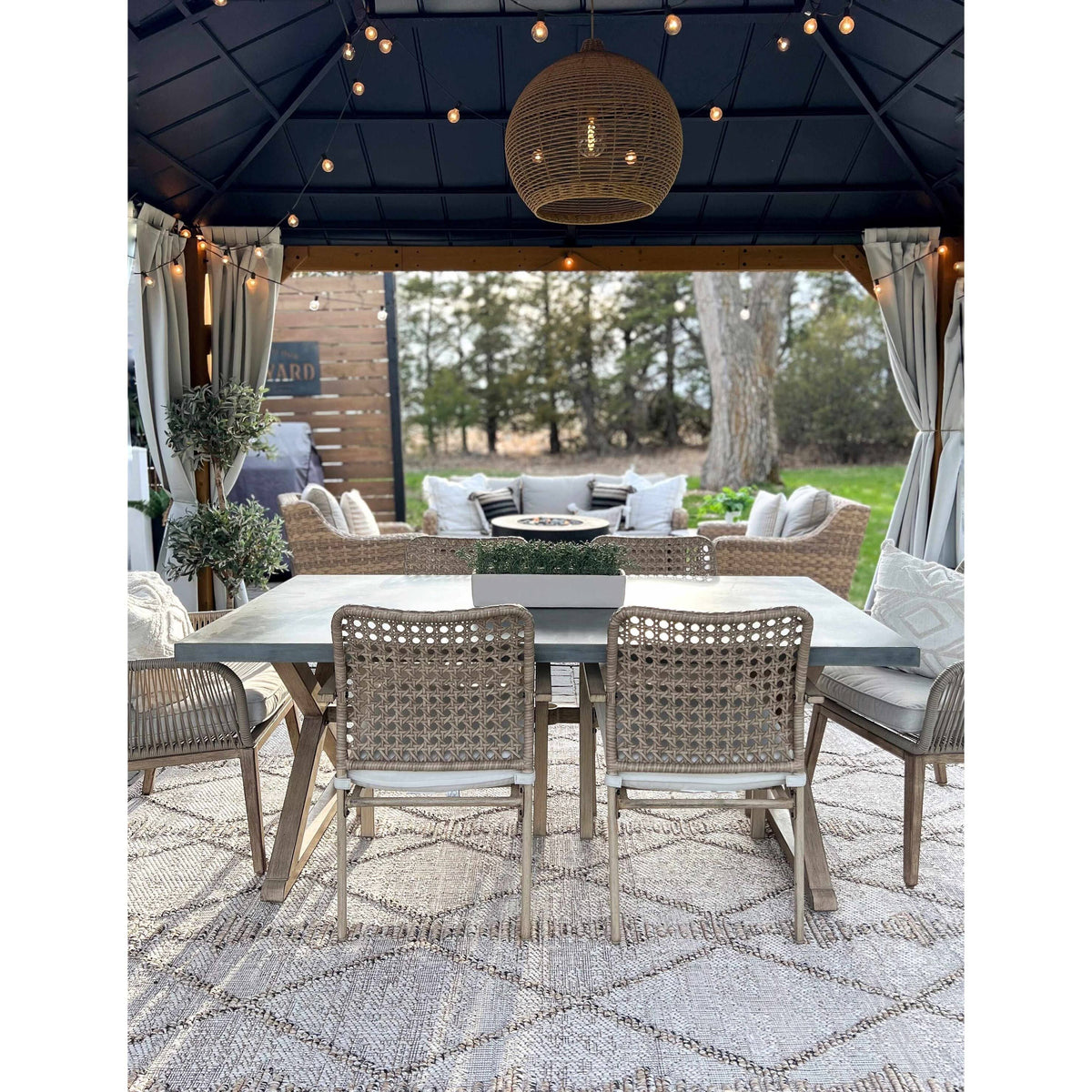 Hauteloom Nyla Living Room, Bedroom Patio Outdoor Area Rug - Farmhouse - Beige, Tan - 6'7 inch x 9', Size - Product image 1