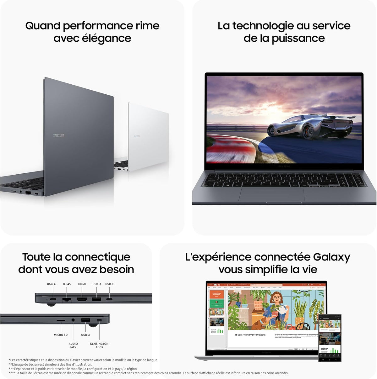 Galaxy Book4 Laptop 15.6'' Intel Core i5 8GB RAM 256GB SSD AZERTY FR Keyboard Gray Windows 11 Home