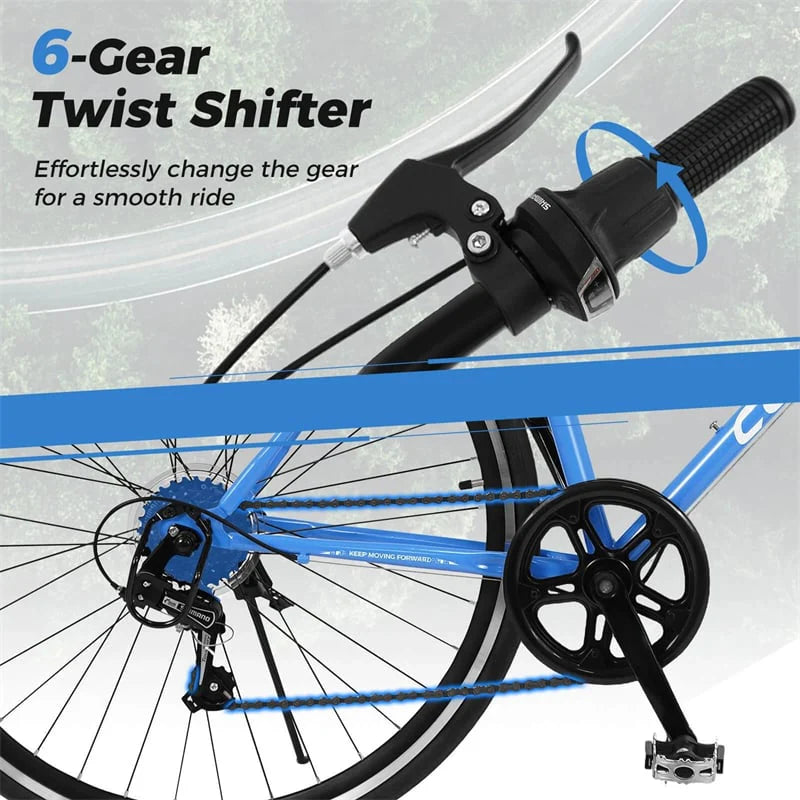 26" Mountain Bike 6-Speed Drivetrain Cycling Bicycle with Dual C-Brakes - Product image 25