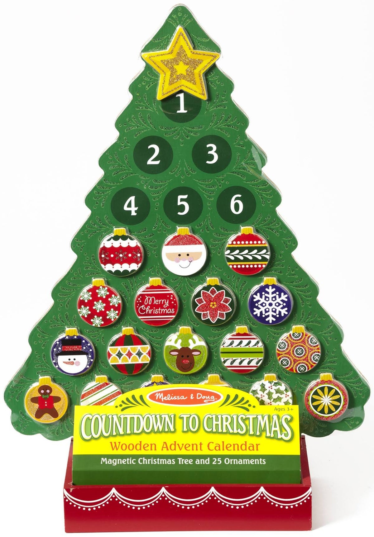 Melissa & Doug Countdown to Christmas Wooden Advent Calendar, Multicolor - Product image 1