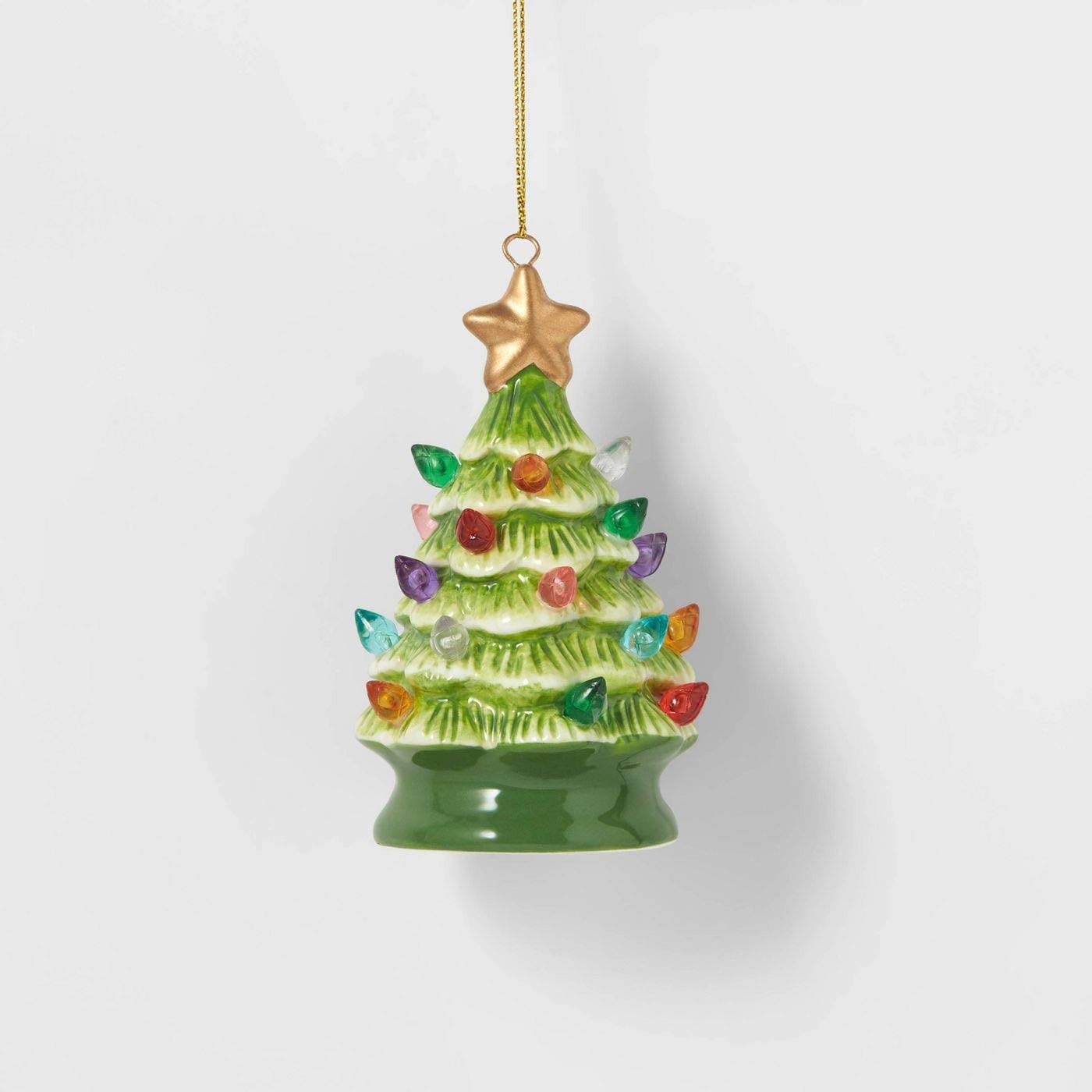 Lit Ceramic Retro Christmas Tree Ornament Green - Wondershop - Product image 1