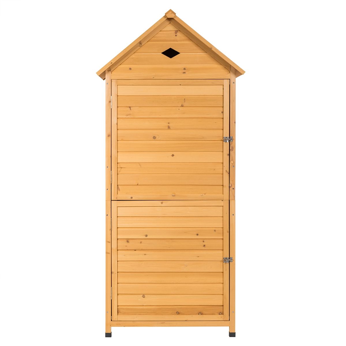 Outdoor Garden Shed with 5 Shelves Lockable Cabin in Fir Wood with Galvanized Sheet Metal Roof -