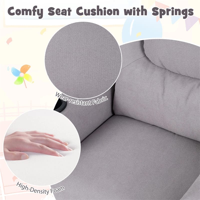 Kids Recliner Chair with Cup Holder & Side Pocket, Adjustable Toddler Lounge Sofa - Product image 83