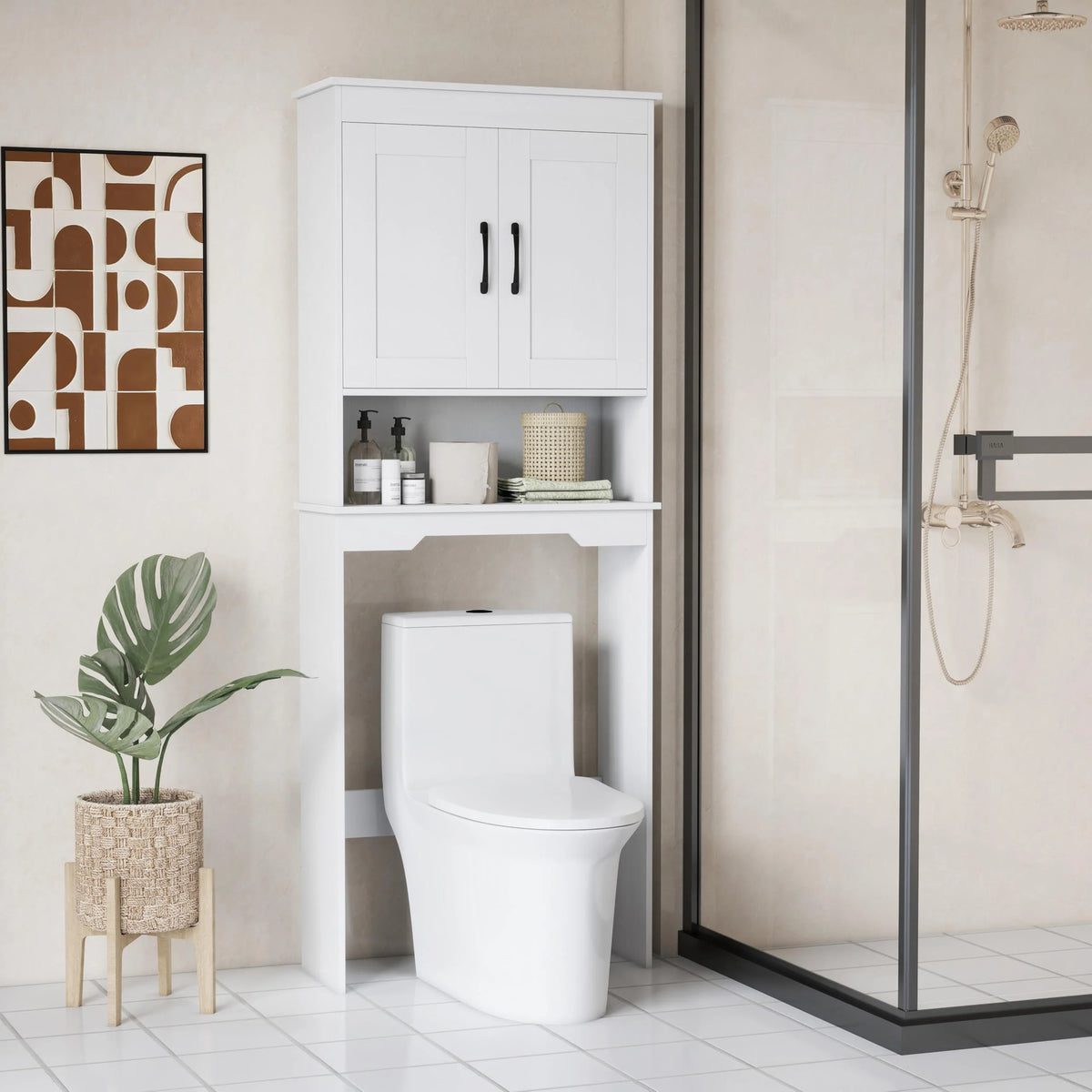 Tangkula Over Toilet Space Saver Bathroom Organizer with Storage Cabinet - Product image 8