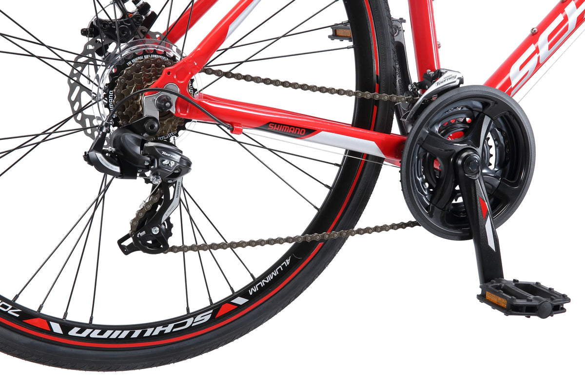 Kempo Hybrid Bike, 700c Wheels, 21 Speeds, Mens Frame, Red - Product image 7