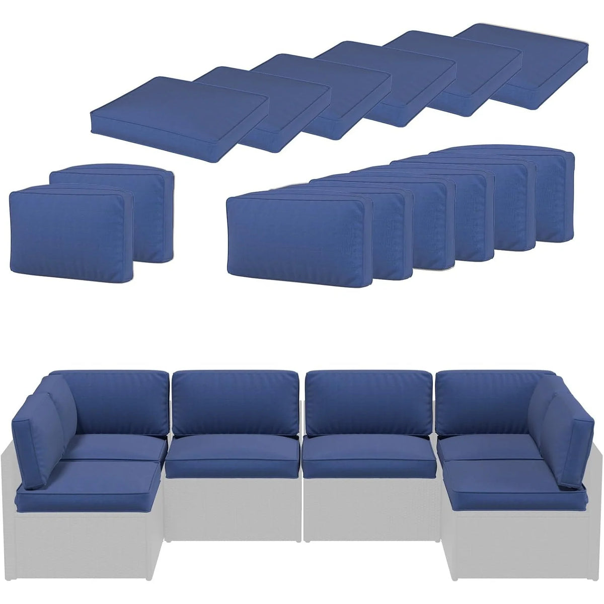 AECOJOY Outdoor Cushions for Patio Furniture 14PCS Outdoor Cushion Covers Replacement Washable with Zipper - Product image 24