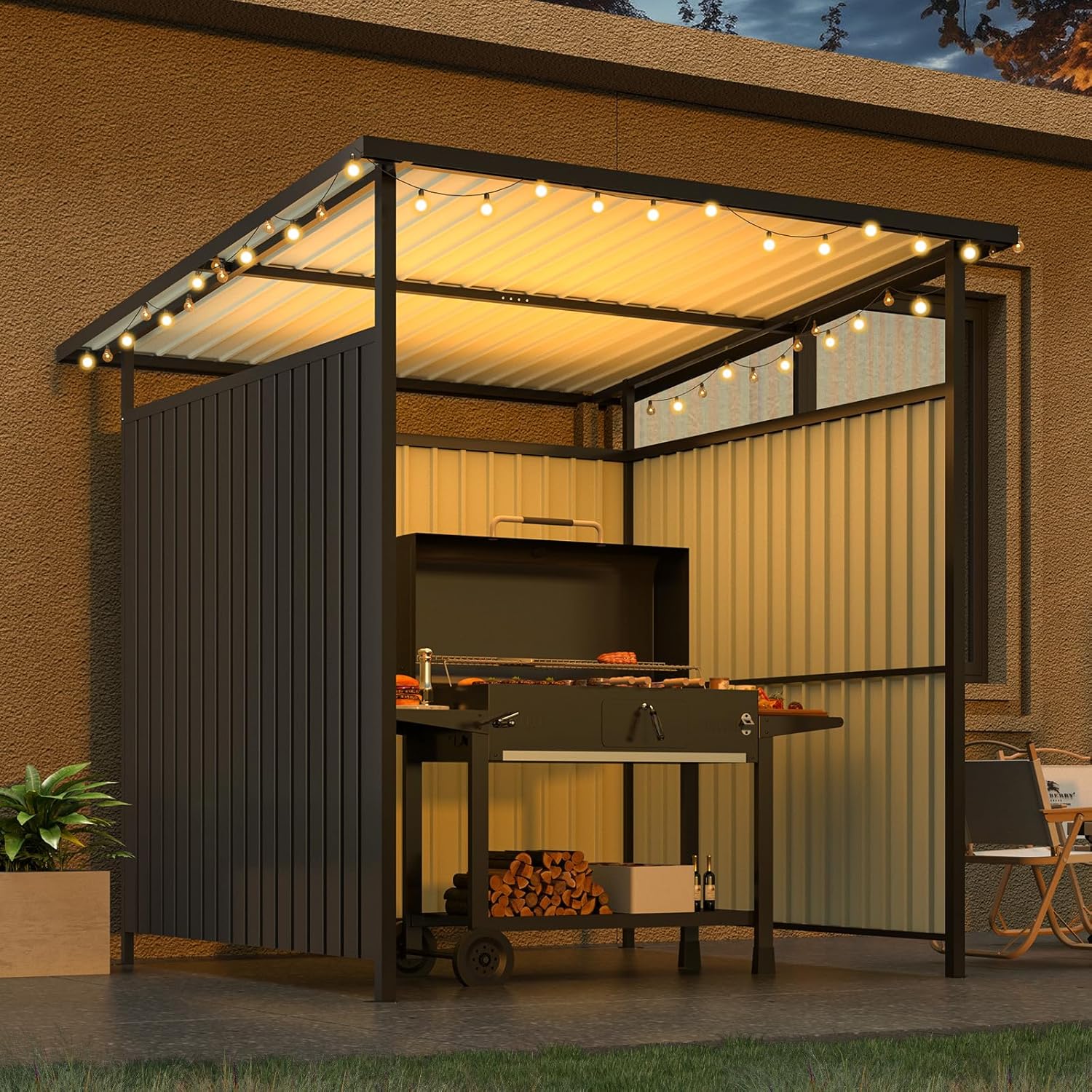 AECOJOY 6' x 6' Gazebo Outdoor Pergola for Patio, Small Lean to Hardtop Grill Gazebo - Product image 8