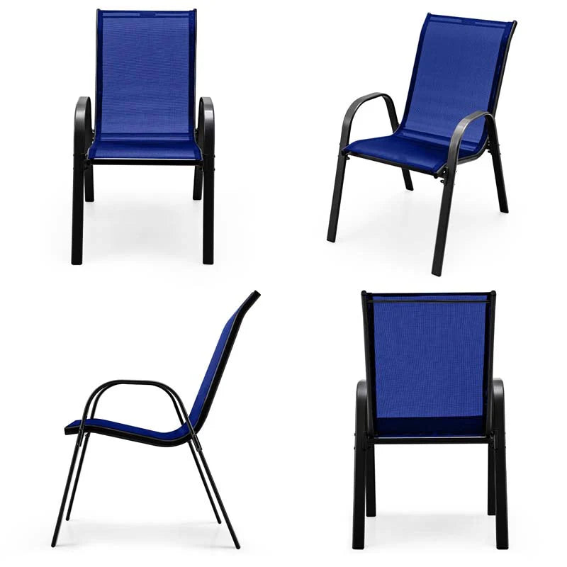 Set of 4 Outdoor Stackable Dining Chairs with Breathable Fabric, All Weather Patio Dining Chairs - Product image 11