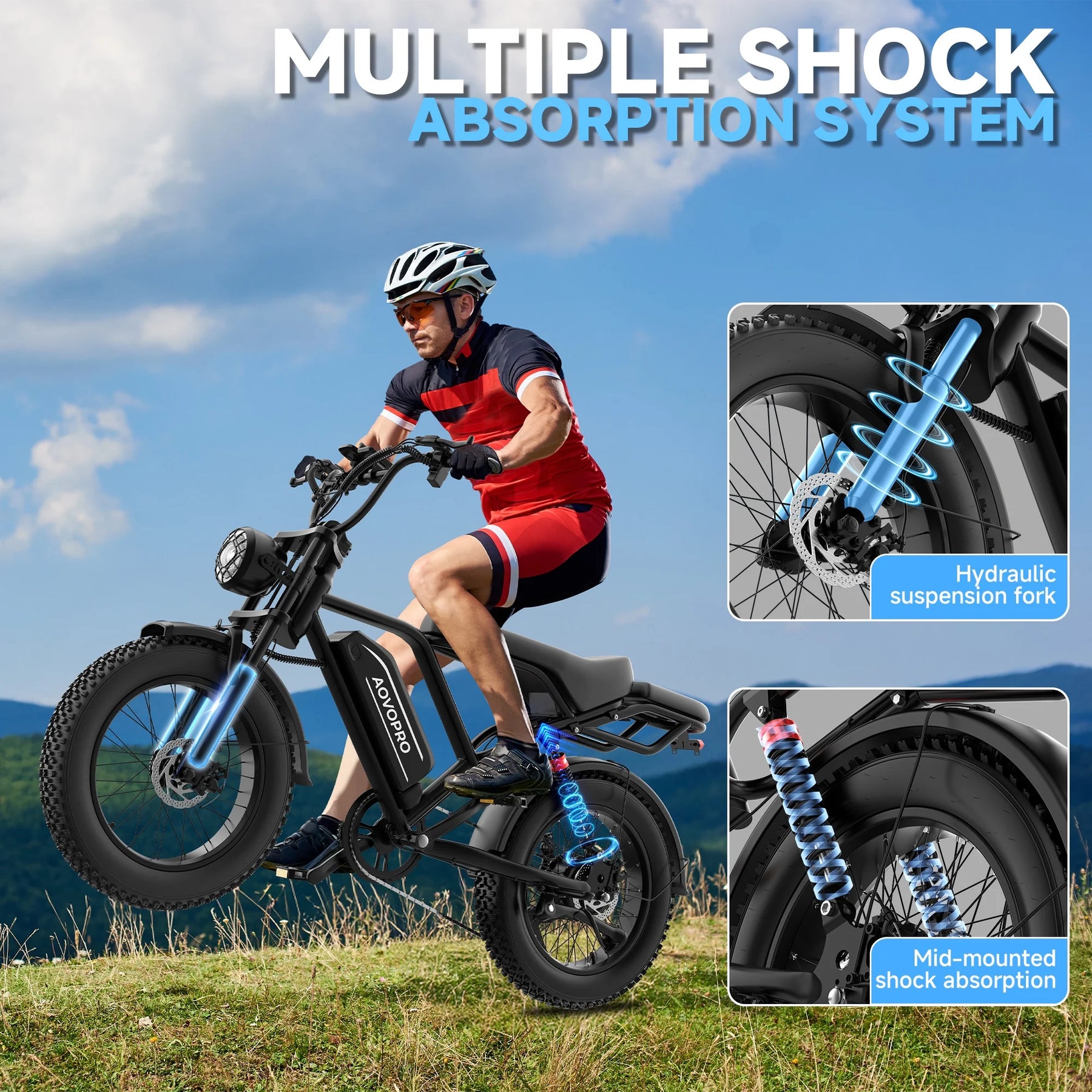 AOVOPRO AP20 Electric Bike for Adults 20 X 4.0 Fat Tire, 750W Off - Road E Bike, E - Product image 7