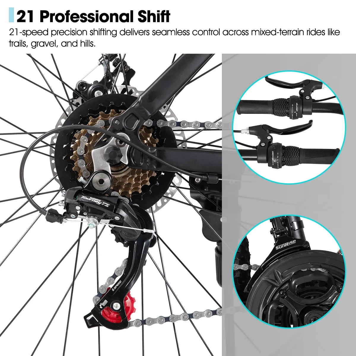 HILAND 26 in Mountain Bike, Mens and Womens Aluminum Frame MTB with 21 Speeds, Dis Brake - Product image 23
