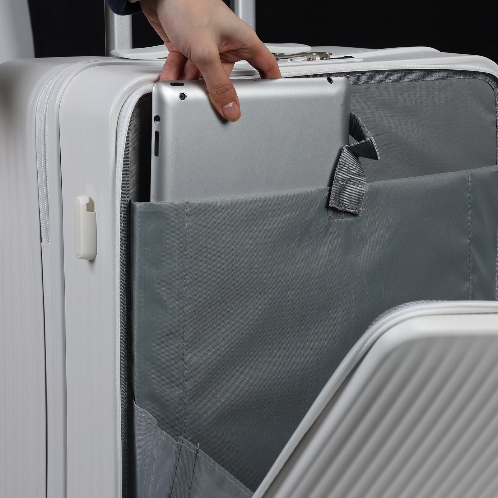 24 in Checked Luggage with Front Pocket, USB Charging Port, Built - in Lock Carry on Suitcase - Product image 7