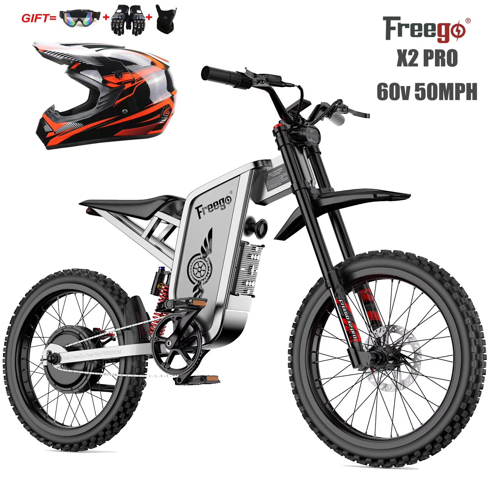 Freego X2pro 6000W(Peak)Motor 60V 30ah Battery Electric Motorcycle for Adults, Electric Dirt Bike Teens - Product image 1