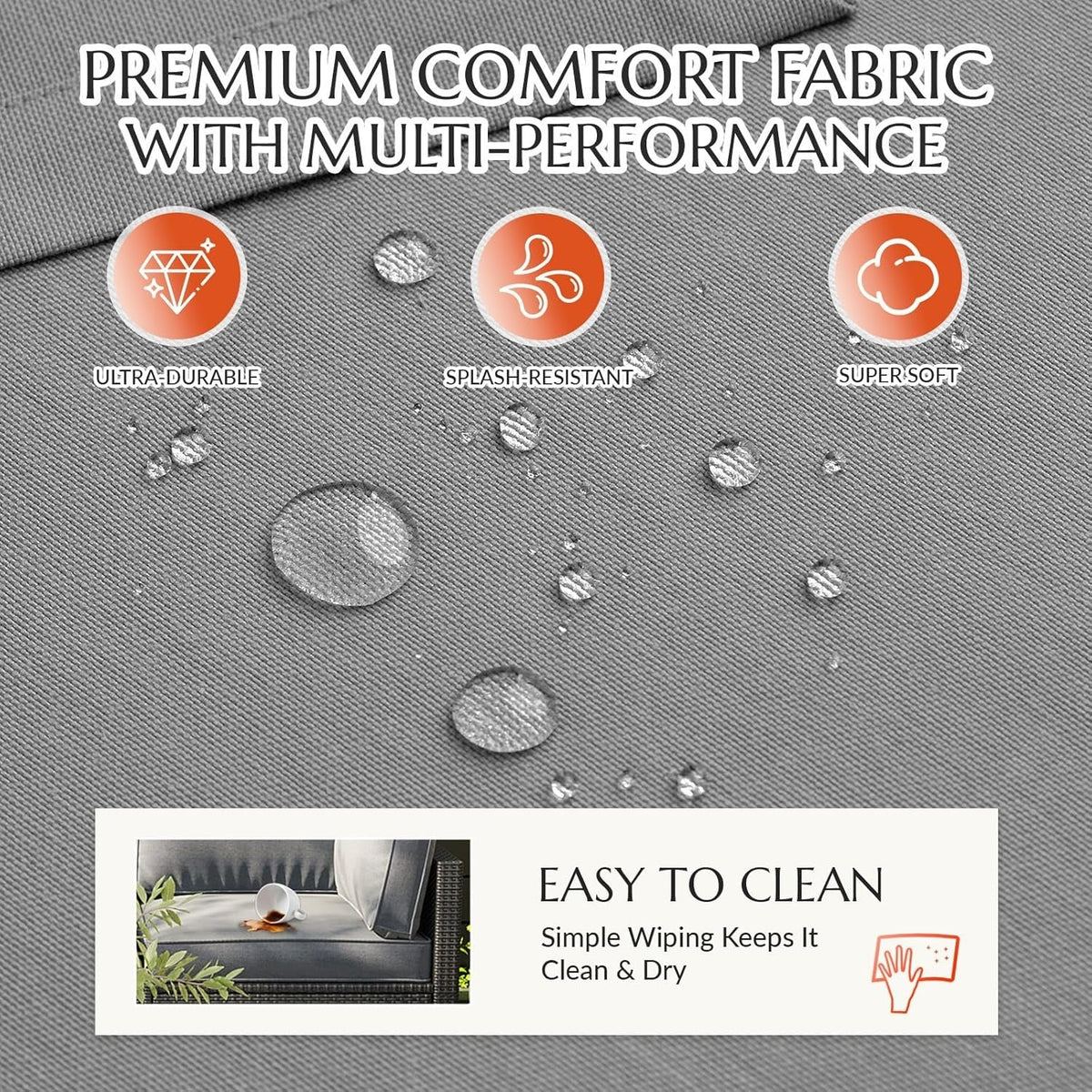 AECOJOY Outdoor Cushions for Patio Furniture 14PCS Outdoor Cushion Covers Replacement Washable with Zipper - Product image 5