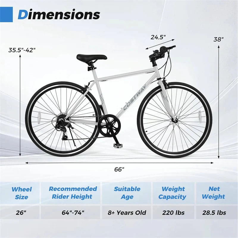 26" Mountain Bike 6-Speed Drivetrain Cycling Bicycle with Dual C-Brakes - Product image 34