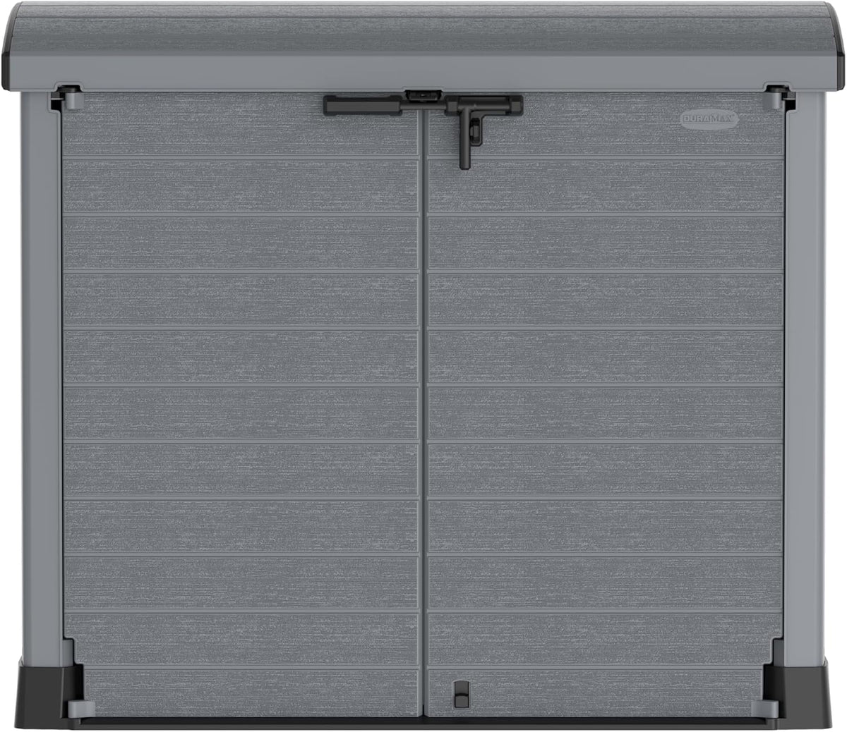 Duramax StoreAway 1200L Plastic Garden Shed/ Flat Lid,Outdoor Storage Shed,Wheelie Bin Hideaways,Wheelie bin box,Durable Construction,Ideal for Bikes,BBQs & 2x 240L Bins,145x85x125 cm,Brown