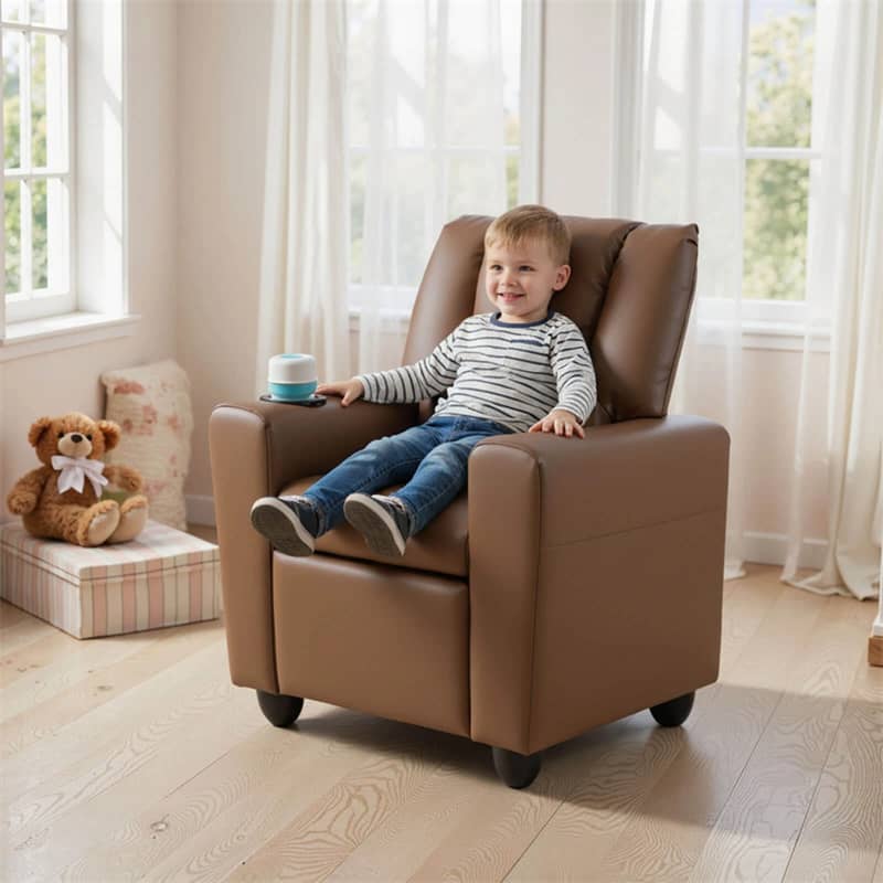 Kids Recliner Chair with Cup Holder & Side Pocket, Adjustable Toddler Lounge Sofa - Product image 39