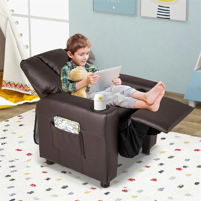 Kids Recliner Chair with Cup Holder & Side Pocket, Adjustable Toddler Lounge Sofa - Product image 30