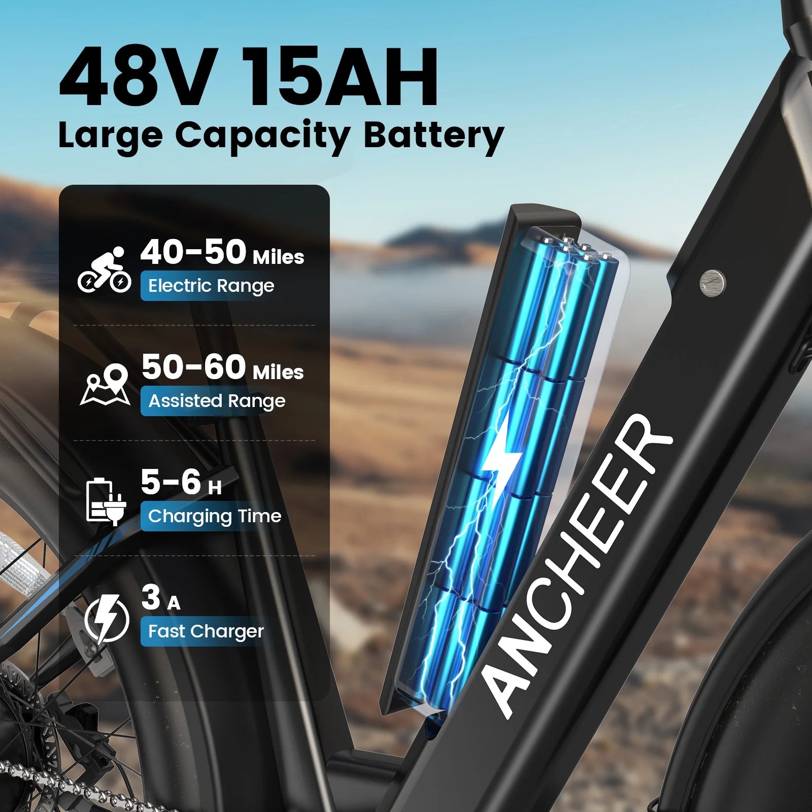 ANCHEER Electric Bike for Adults, 750W Ebike, 28MPH 60miles Electric Mountain Bike - Product image 24