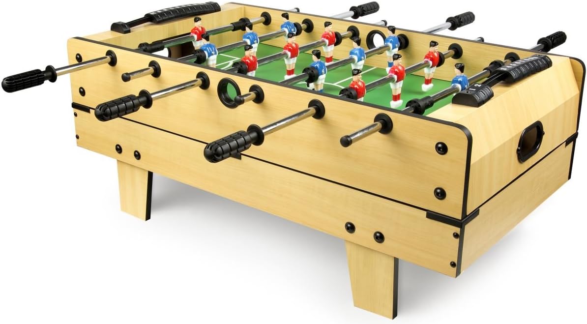 Leomark Table Football Table 4 in 1 Multifunctional Football Game, Billiards, Tenis, Hockey Foosball, Table Football Wooden Table Football Game Small Size Universal