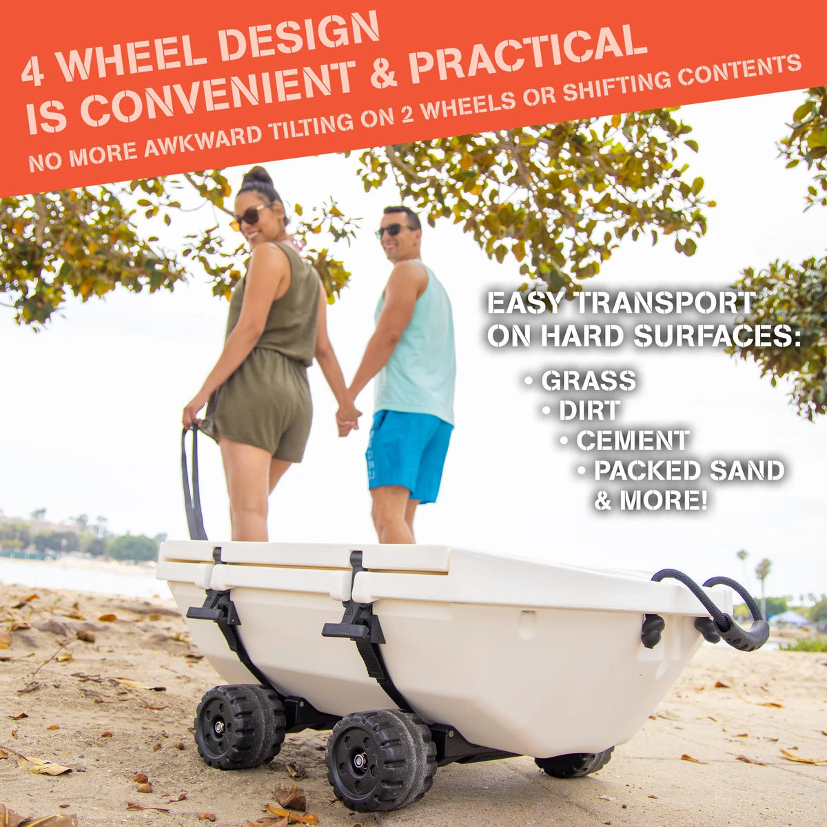Cuddy 40 QT Floating Cooler and Dry Storage Vessel with Cuddy Crawler Wheel Kit - Navy - Product image 16