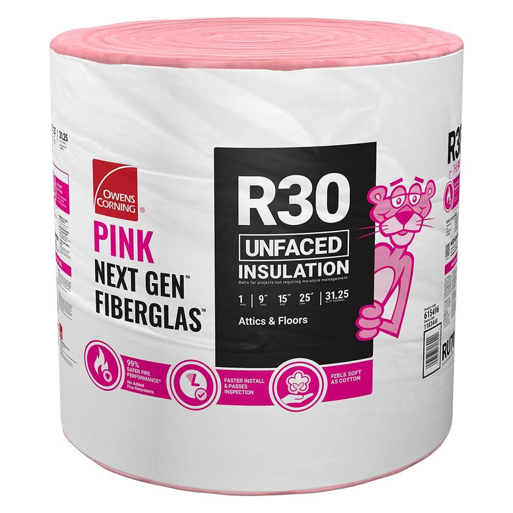 Owens Corning R-30 Unfaced Fiberglass Insulation Roll 15 in. x 25 ft - Product image 1