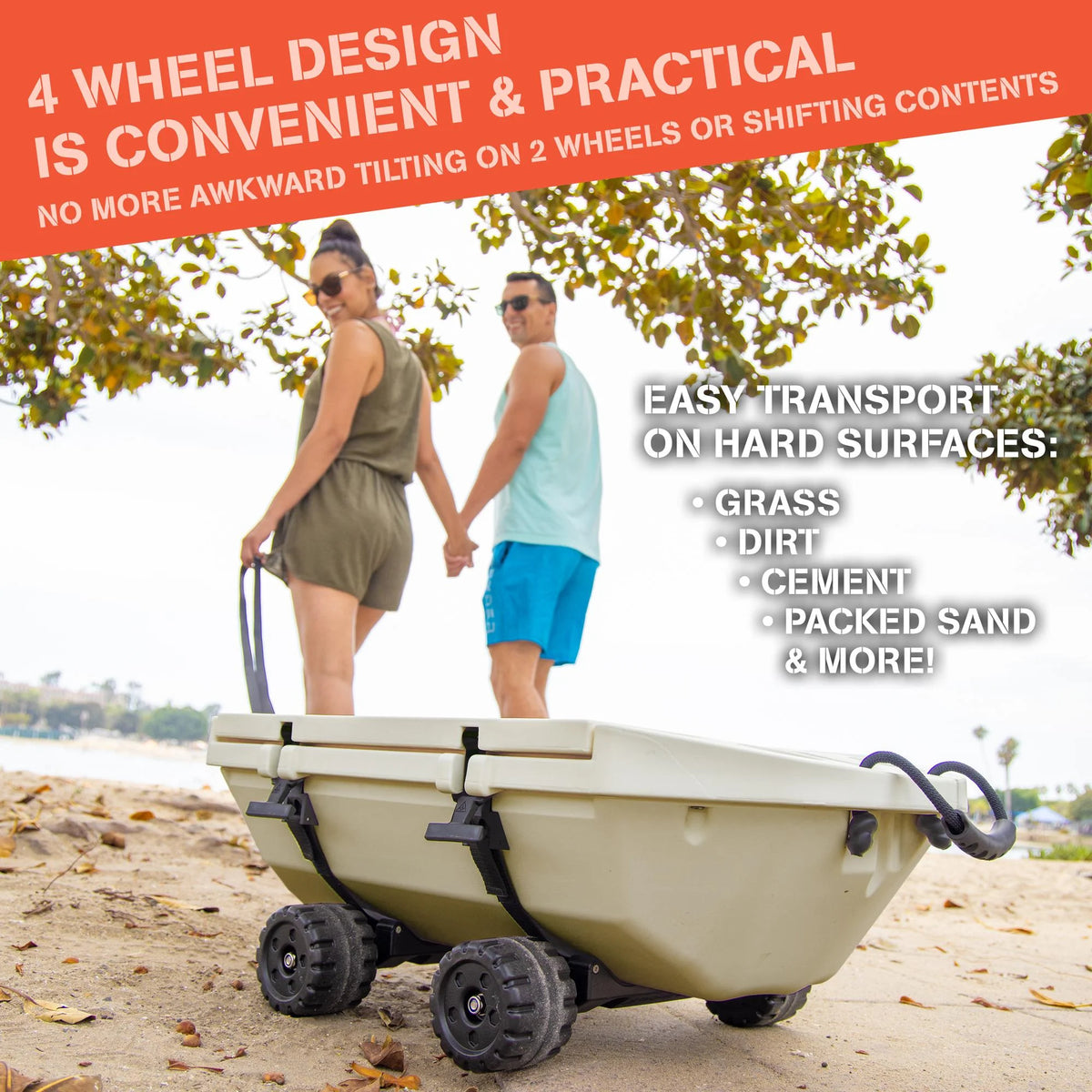 Cuddy 40 QT Floating Cooler and Dry Storage Vessel with Cuddy Crawler Wheel Kit - Navy - Product image 17