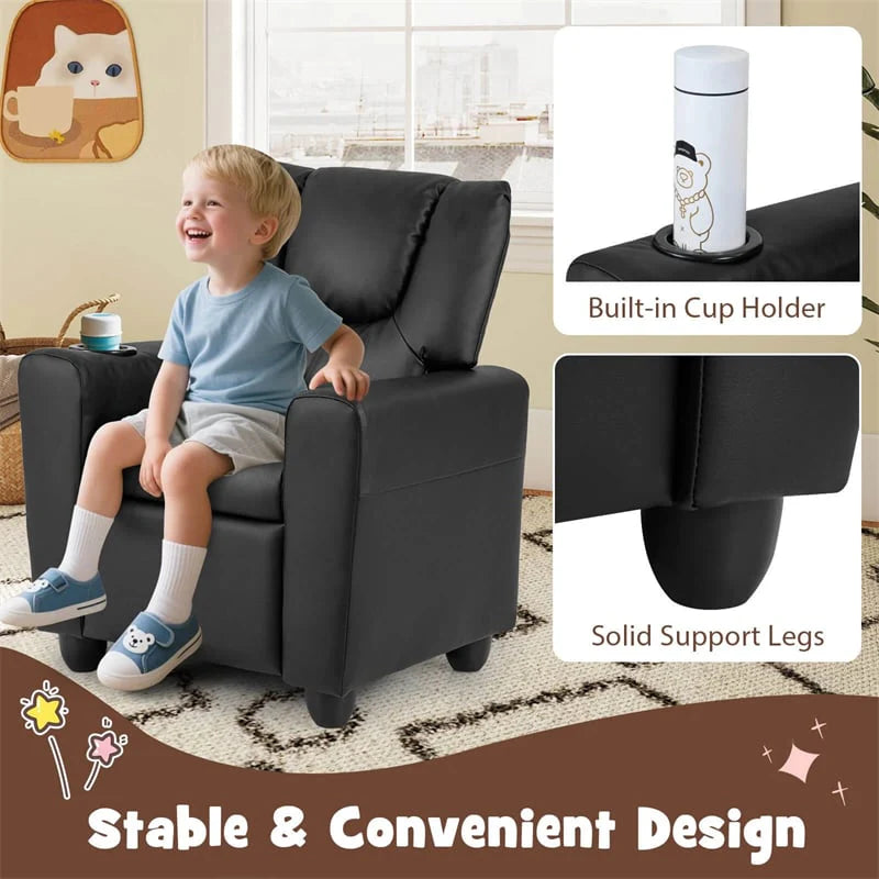 Kids Recliner Chair with Cup Holder & Side Pocket, Adjustable Toddler Lounge Sofa - Product image 18