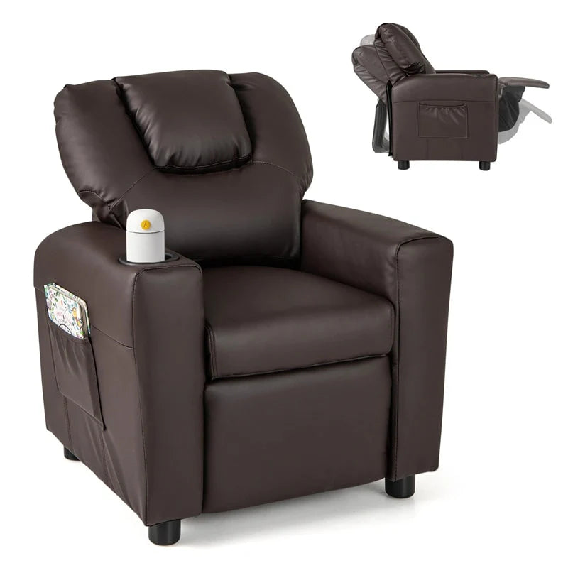 Kids Recliner Chair with Cup Holder & Side Pocket, Adjustable Toddler Lounge Sofa - Product image 21