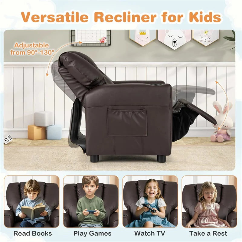 Kids Recliner Chair with Cup Holder & Side Pocket, Adjustable Toddler Lounge Sofa - Product image 27