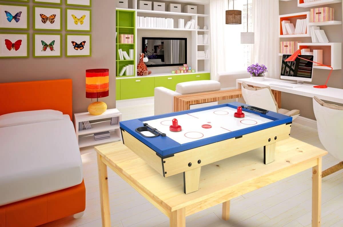 Leomark Table Football Table 4 in 1 Multifunctional Football Game, Billiards, Tenis, Hockey Foosball, Table Football Wooden Table Football Game Small Size Universal