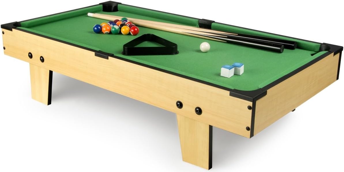 Leomark Table Football Table 4 in 1 Multifunctional Football Game, Billiards, Tenis, Hockey Foosball, Table Football Wooden Table Football Game Small Size Universal
