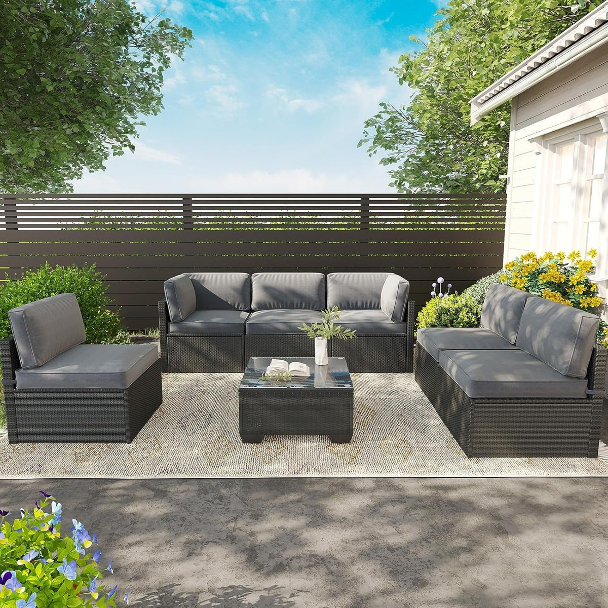 AECOJOY Outdoor Cushions for Patio Furniture 14PCS Outdoor Cushion Covers Replacement Washable with Zipper - Product image 2