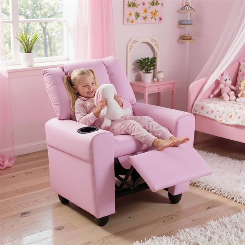 Kids Recliner Chair with Cup Holder & Side Pocket, Adjustable Toddler Lounge Sofa - Product image 10
