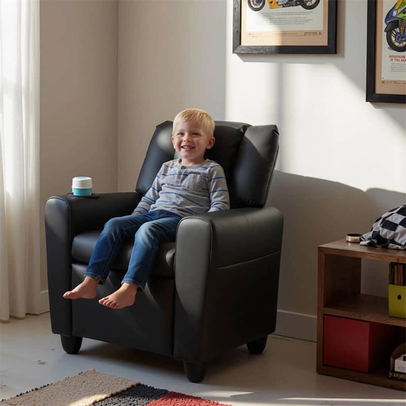 Kids Recliner Chair with Cup Holder & Side Pocket, Adjustable Toddler Lounge Sofa - Product image 13