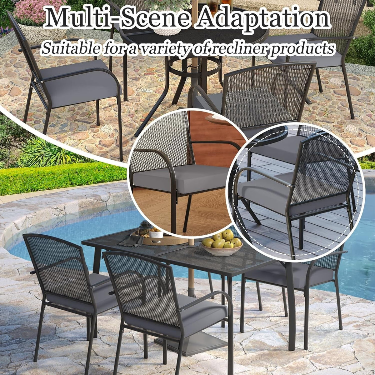 AECOJOY Outdoor Chair Cushions, 19 x 19 x 3 Inch Seat Cushions for Patio Furniture - Product image 7