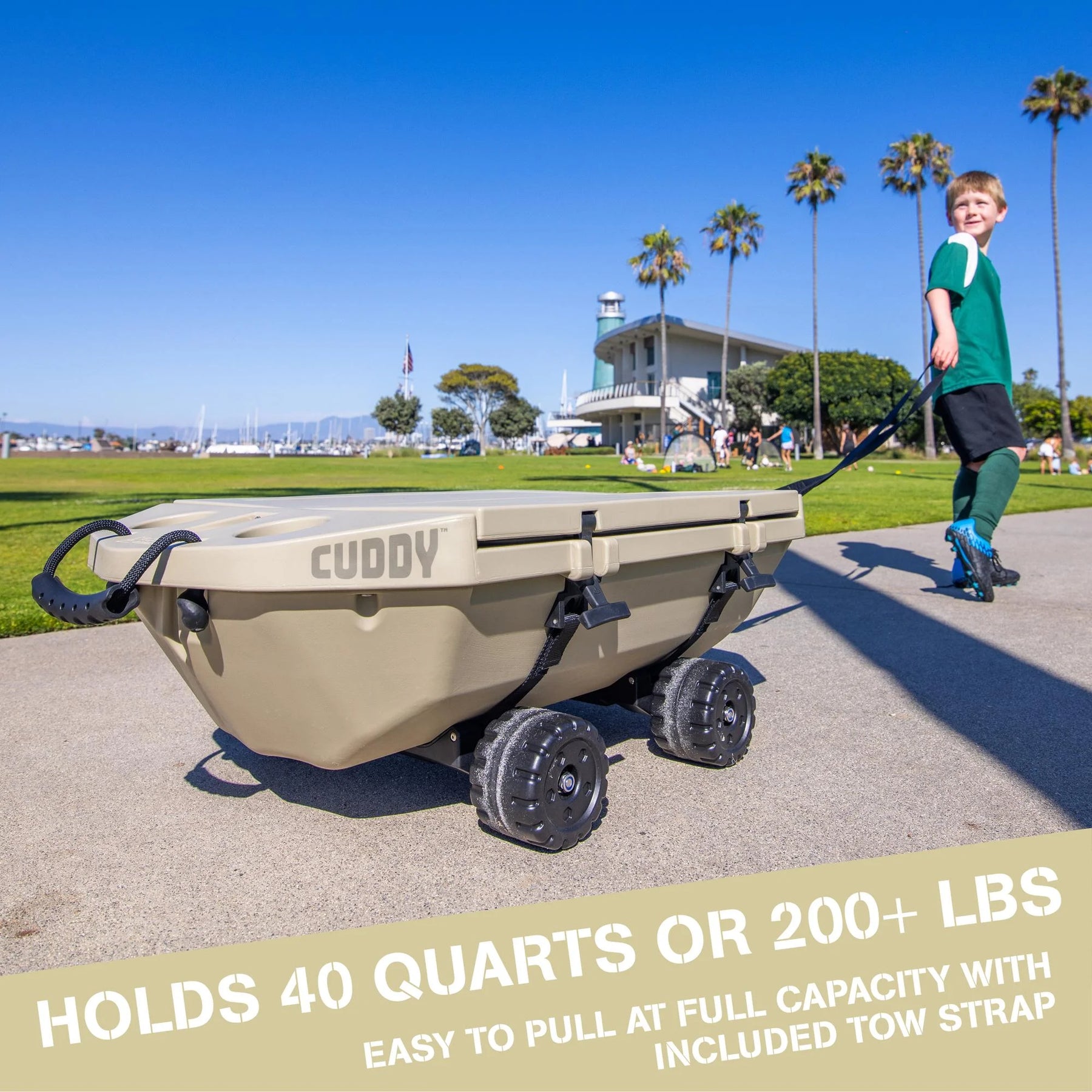 Cuddy 40 QT Floating Cooler and Dry Storage Vessel with Cuddy Crawler Wheel Kit - Navy - Product image 18