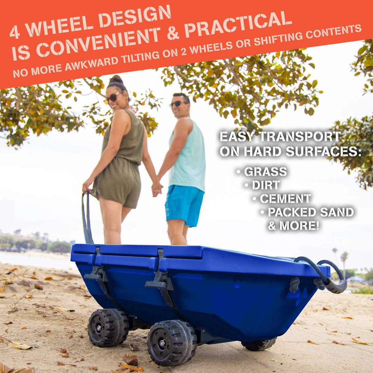Cuddy 40 QT Floating Cooler and Dry Storage Vessel with Cuddy Crawler Wheel Kit - Navy - Product image 4