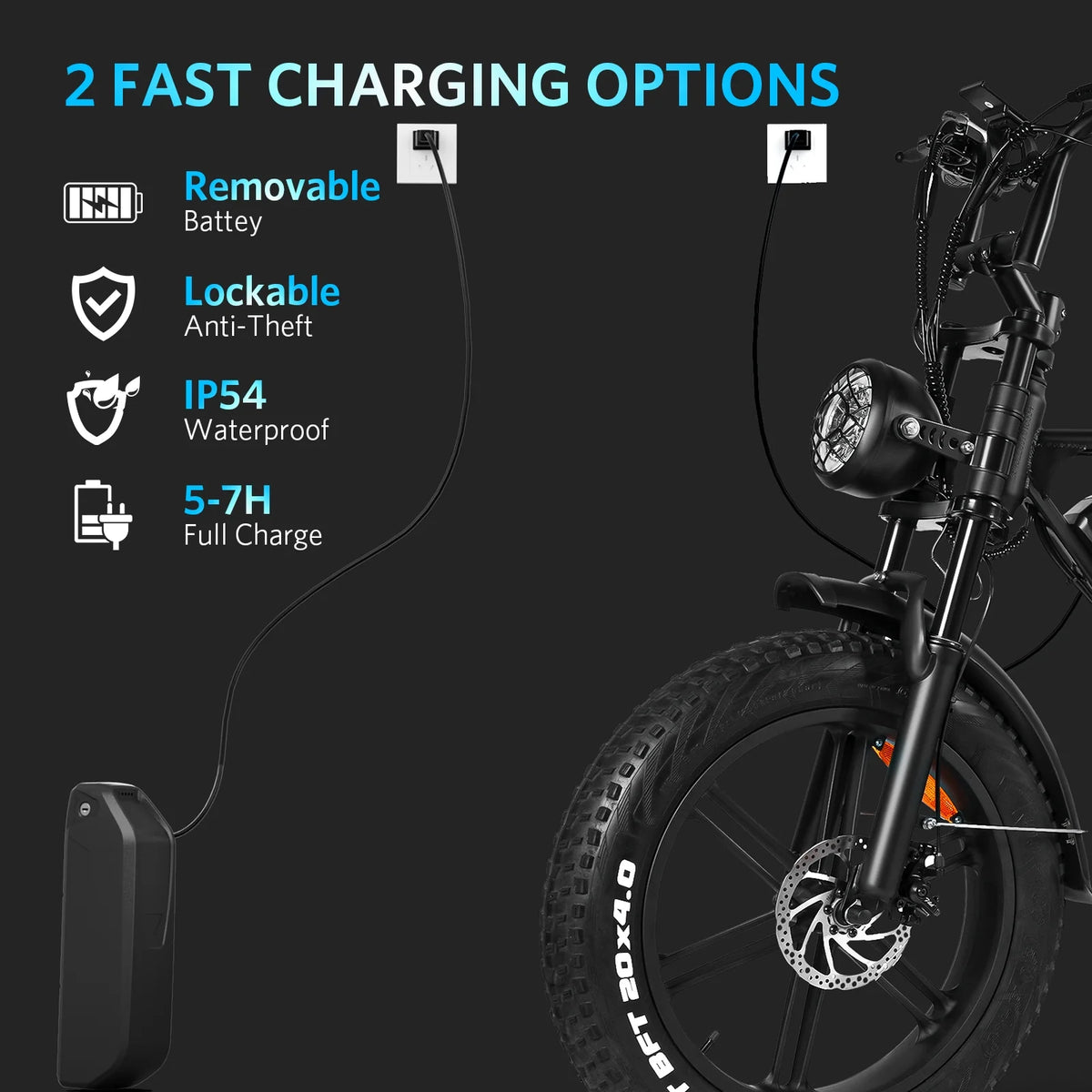 Hipatoo 26" Electric Bike 500W 20MPH E - Bike, 36V 10.4ah Battery, Ebike for Adults, E Bike UL2849 - Product image 19