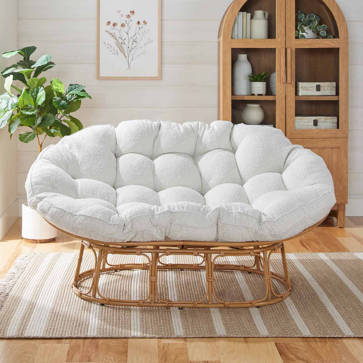 Better Homes & Gardens Double Papasan Accent Chair, Cream Boucle - Product image 7