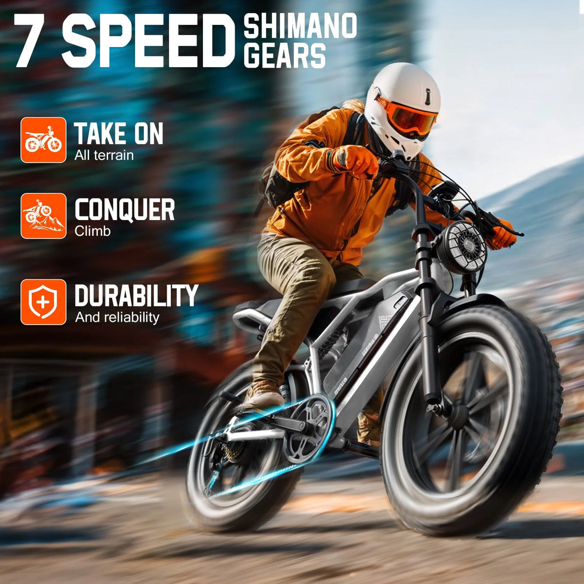Electric Bike for Adults, 750W Peak 1500W Motor, 20"x4" Fat Tire E Bicycle, Hydraulic Disc Brakes - Product image 4