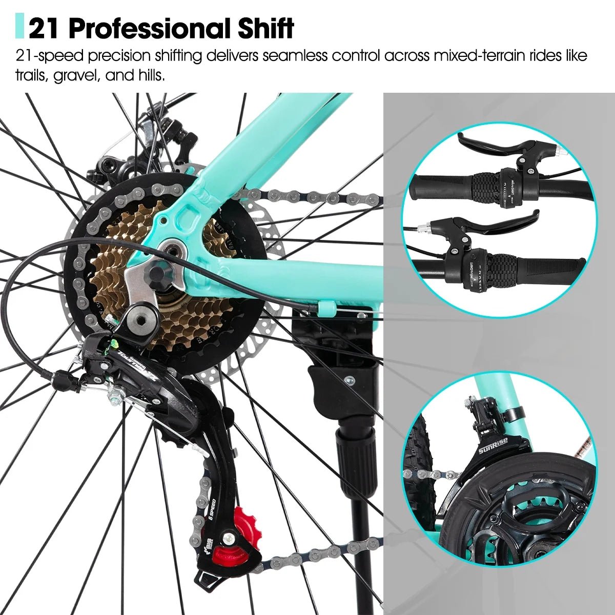 HILAND 26 in Mountain Bike, Mens and Womens Aluminum Frame MTB with 21 Speeds, Dis Brake - Product image 18