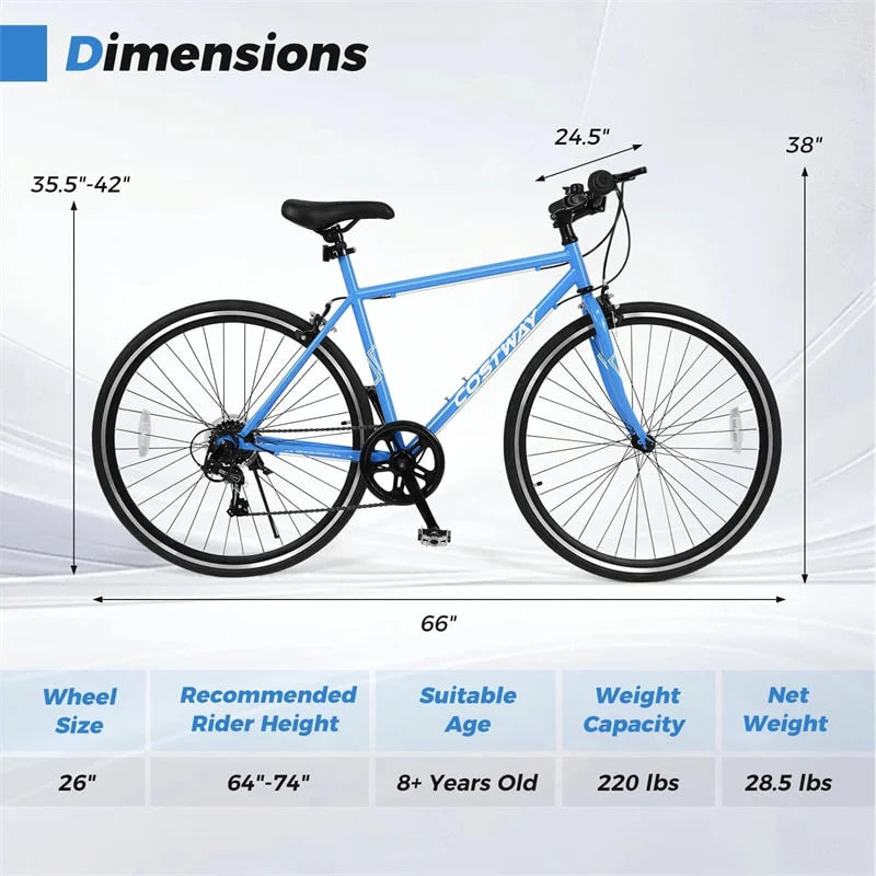 26" Mountain Bike 6-Speed Drivetrain Cycling Bicycle with Dual C-Brakes - Product image 24