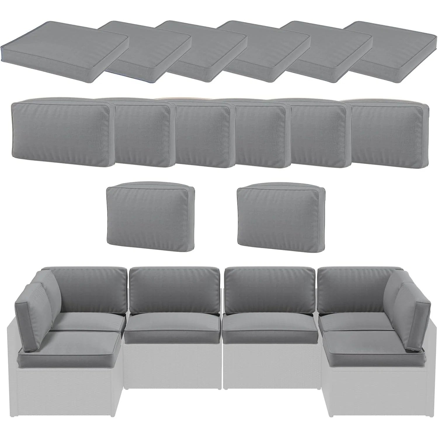 AECOJOY Outdoor Cushions for Patio Furniture 14PCS Outdoor Cushion Covers Replacement Washable with Zipper - Product image 1