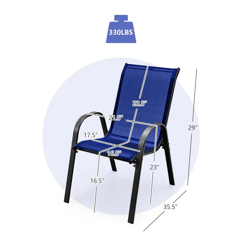 Set of 4 Outdoor Stackable Dining Chairs with Breathable Fabric, All Weather Patio Dining Chairs - Product image 18