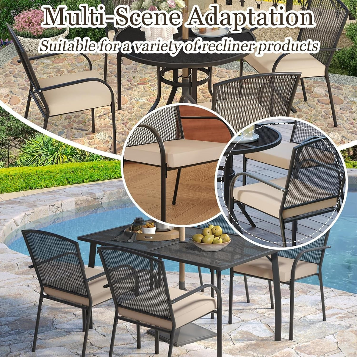 AECOJOY Outdoor Chair Cushions, 19 x 19 x 3 Inch Seat Cushions for Patio Furniture - Product image 16