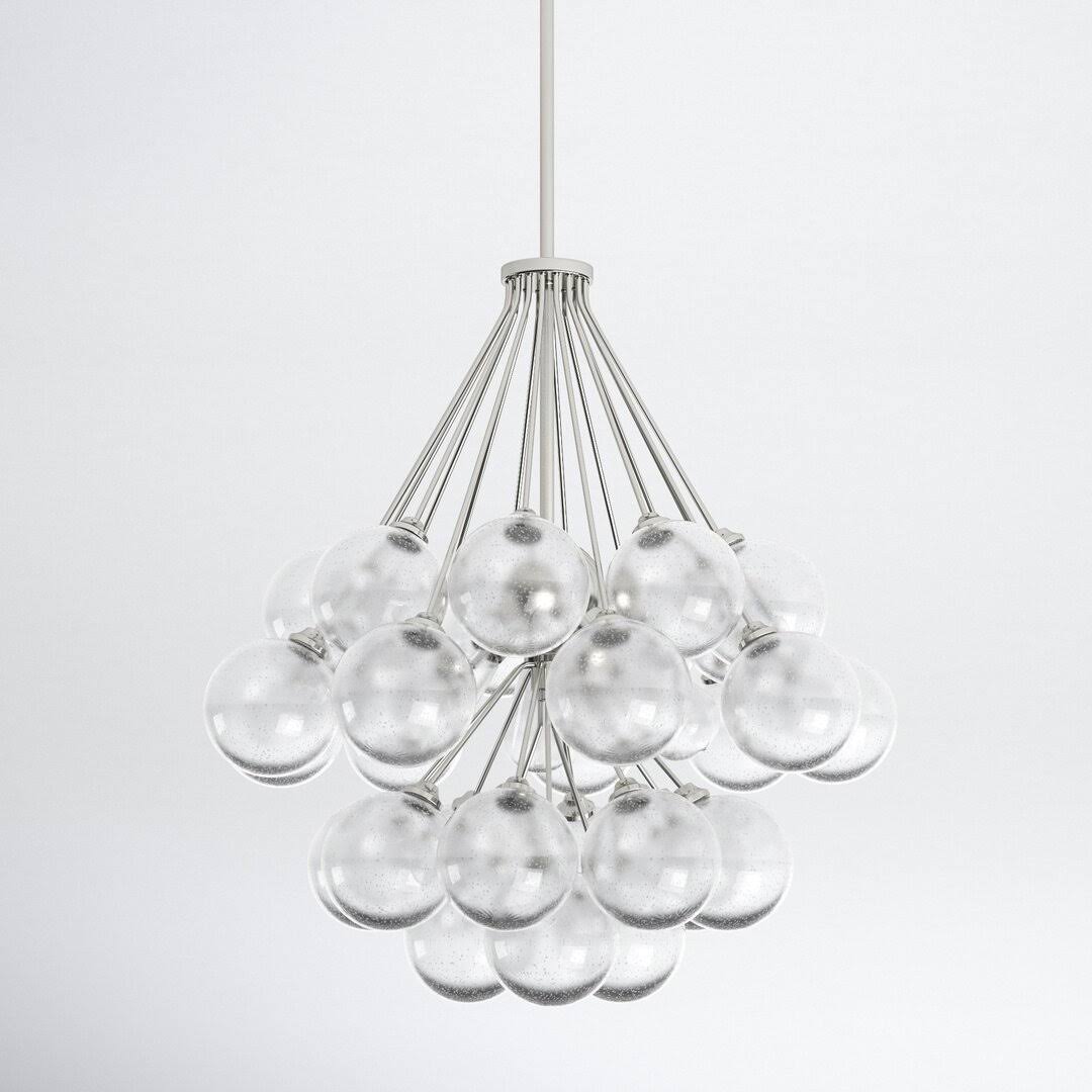 Logan 3 Light Metal Dimmable Sphere Chandelier Finish: Brushed Nickel - Product image 1