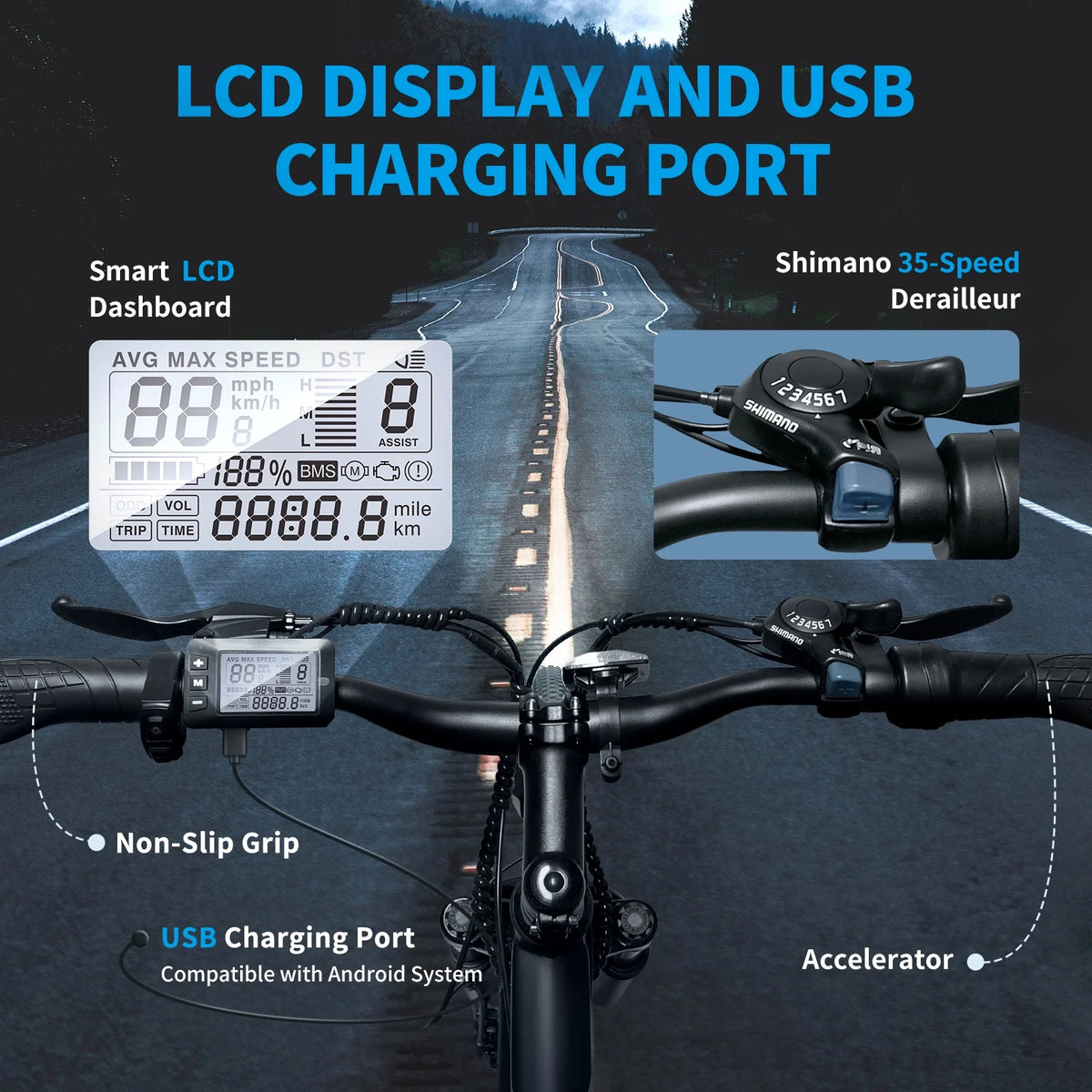 Hipatoo 26" Electric Bike 500W 20MPH E - Bike, 36V 10.4ah Battery, Ebike for Adults, E Bike UL2849 - Product image 4